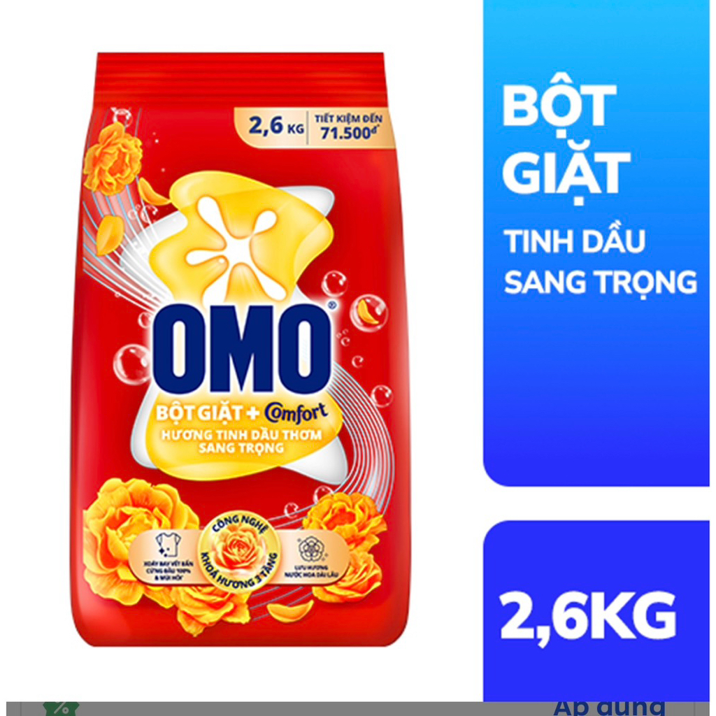 Bột Giặt Omo Tinh Dầu Thơm Nồng Nàn 2.7kg/2.6kg - BGOMO