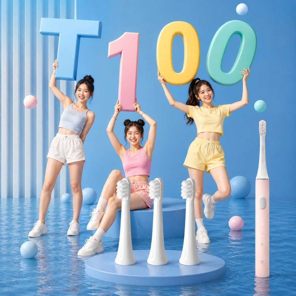 Đầu thay thế bàn chải điện T100 lông Dupont mềm làm sạch sâu giá tiết kiệm tương thích tốt T100 Miji