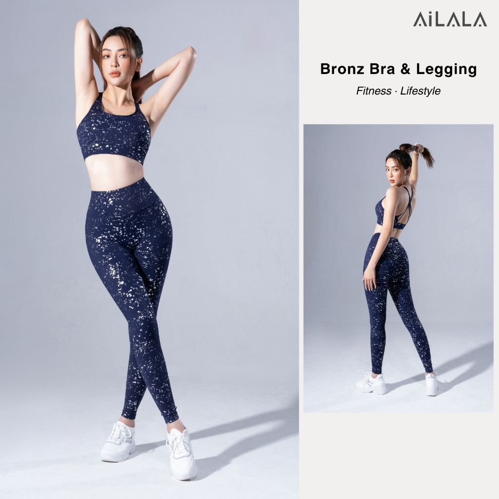 AiLALA LUX39 Bộ Đồ Tập Yoga Gym Nữ, Áo Bra Thể Thao Có Đệm, Quần Legging Cạp Cao, Size S-XL