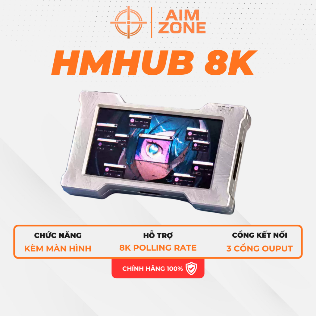 [HMLAB] Bộ Chia Cổng Z- NEO HUB 8K Gaming | Có Màn Hình | 3 Cổng Output | 8K Polling Rate / Nhôm Ano