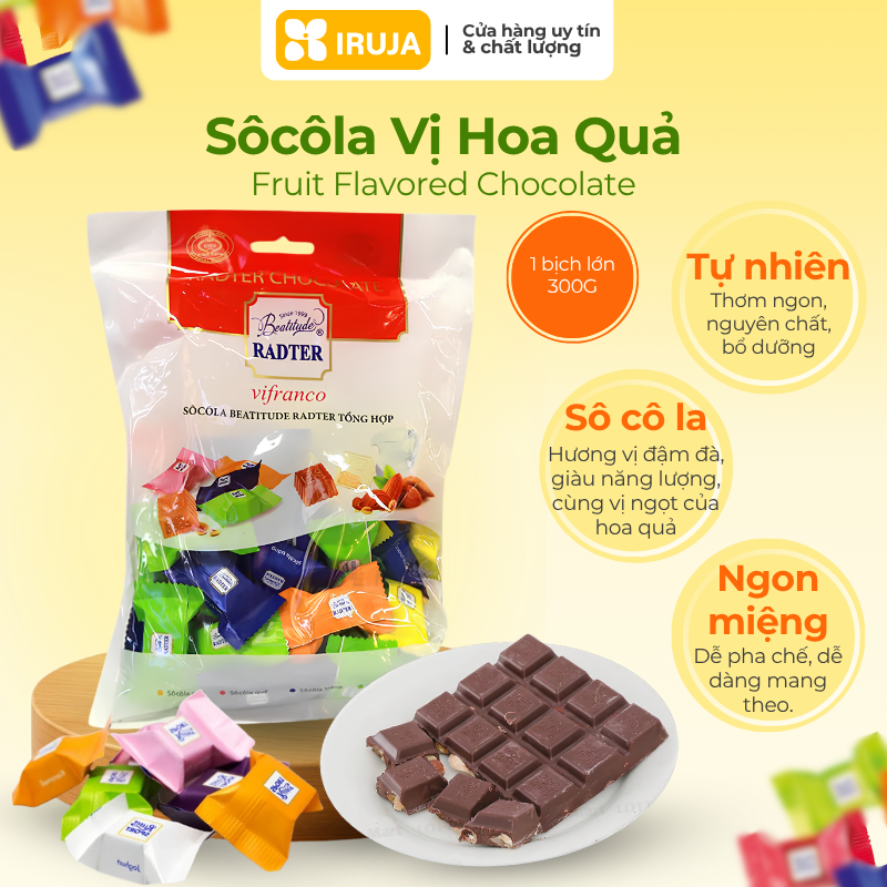 [IRUJA VIETNAM] SÔ CÔ LA VỊ HOA QUẢ RITTER SPORT BỊCH 300G