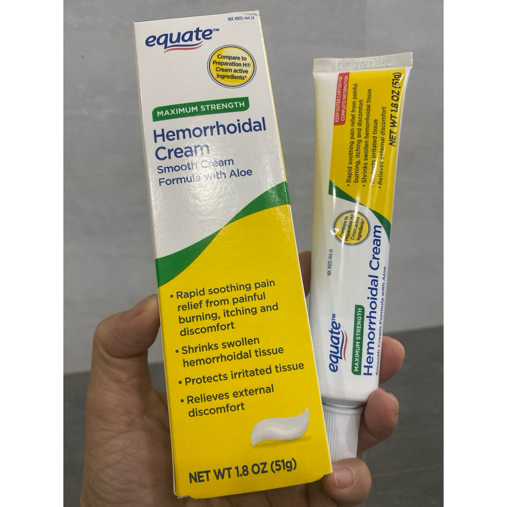 [USA] Kem Bôi Chăm Sóc Vùng Da Hậu Môn Equate Maximum Strength Hemorrhoidal Cream (51g)