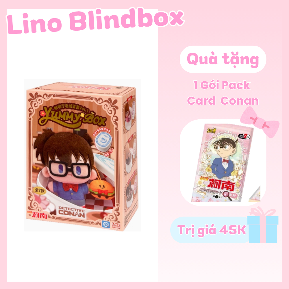 [Có sẵn] Blindbox Chính Hãng Móc Khóa Detective Conan Yummy Box Vol.1 - Hộp Mù Nhồi Bông Conan