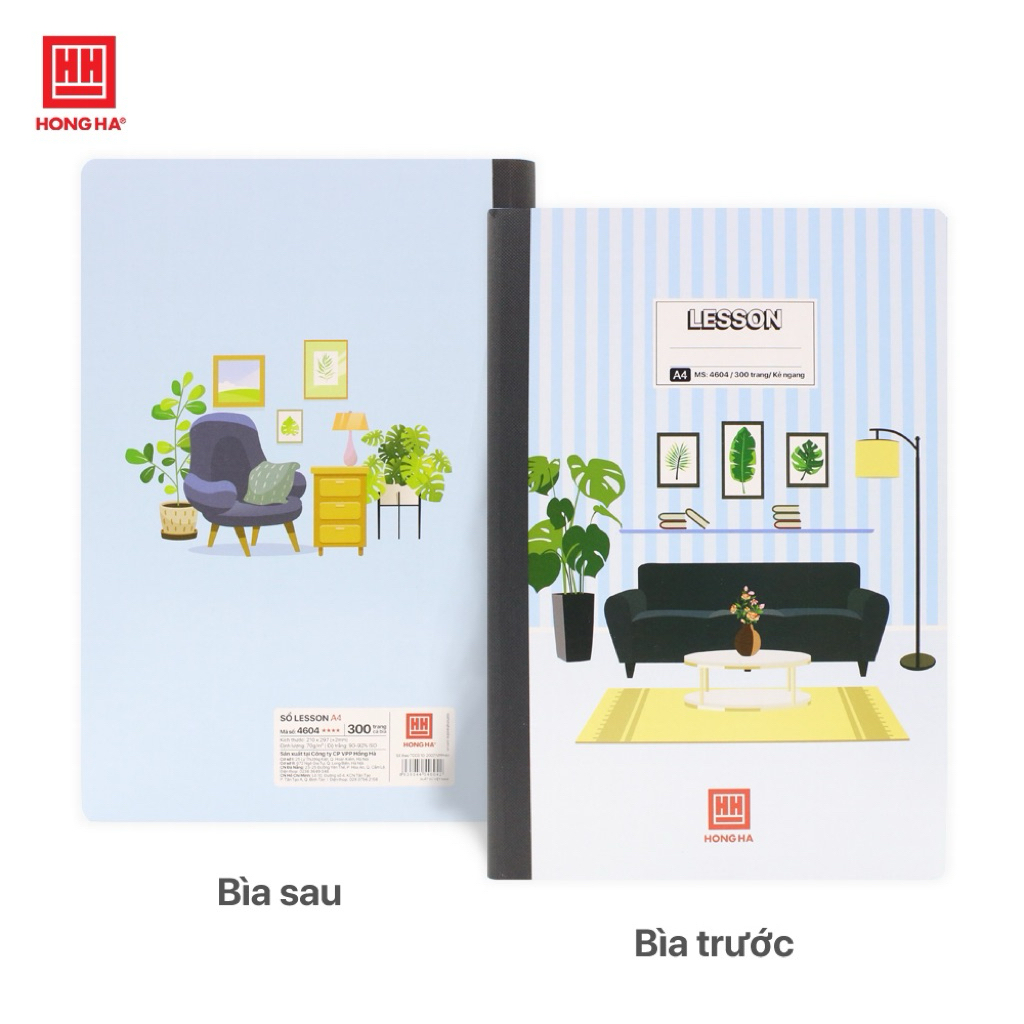 4604- sổ bìa bồi a4 300 trang hồng hà lesson