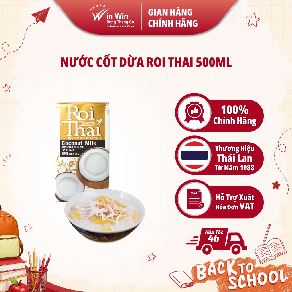 Nước Cốt Dừa Roi Thai 500ml - Nhập Khẩu Thái Lan | Roi Thai Coconut Milk 500ml