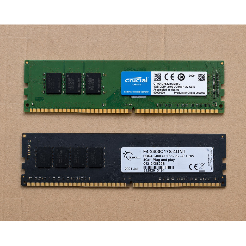 Ram Crucial 2400Mhz, G. SKill 2400MHz, Lares 2666MHz