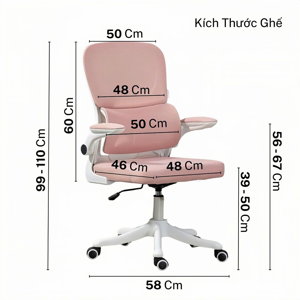 Ghế Công Thái Học {PTS01-KT} Không Tựa Đầu, Chống Mỏi Lưng, Kiểu Dáng Hiện Đại, Khung Nhựa PP Cao Cấp | BigBuy360 - bigbuy360.vn