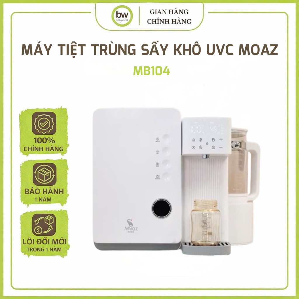 Máy tiệt trùng sấy khô UVC và đun nước thông minh Moaz BéBé MB104 Babyworld