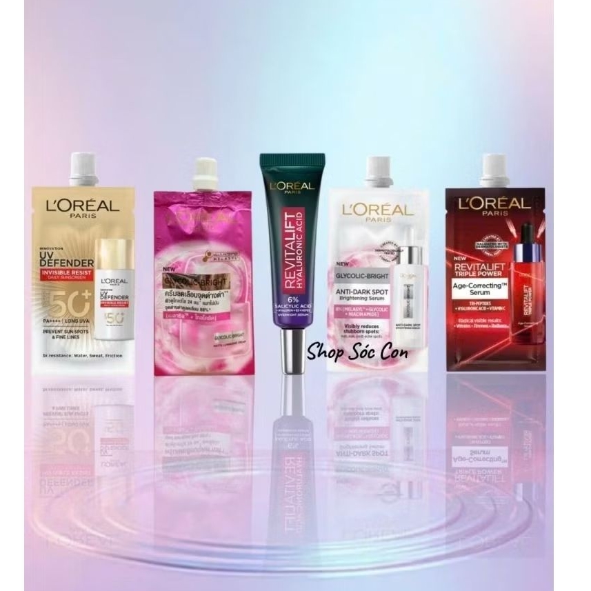 SÉT 2 - Serum siêu cấp ẩm Loreal - serum Loreal dưỡng sáng mờ thâm - kem Loreal dưỡng sáng mờ thâm b