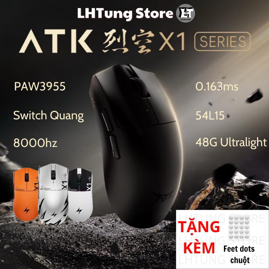 [SẴN GIAO] Chuột không dây ATK Blazing Sky X1 Ultra | X1 Promax | X1 Pro | X1 SE | PAW3950 | 8K (Tặn