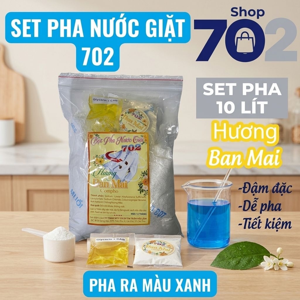 Bộ Kit Tự Pha Nước Giặt 10 Lít 702 Nhiều Mùi Hương Tiết Kiệm