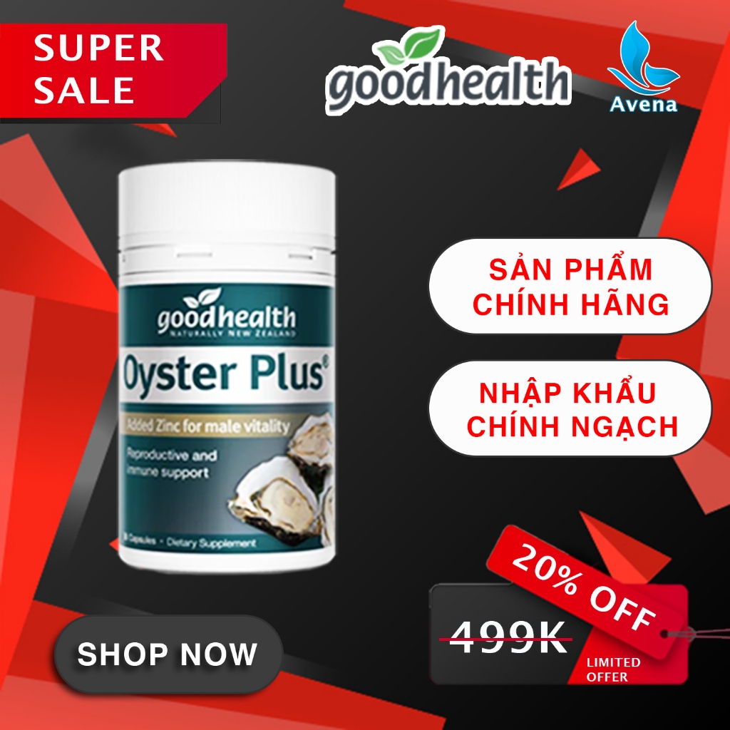 [Hàng nhập khẩu] Tinh chất hàu Oyster Plus Zinc  Oyster Good Health 60 viên | Avena Health
