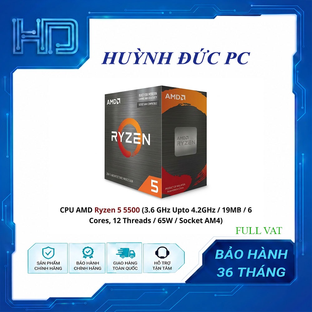 CPU RYZEN 5 5500 BOX HÃNG