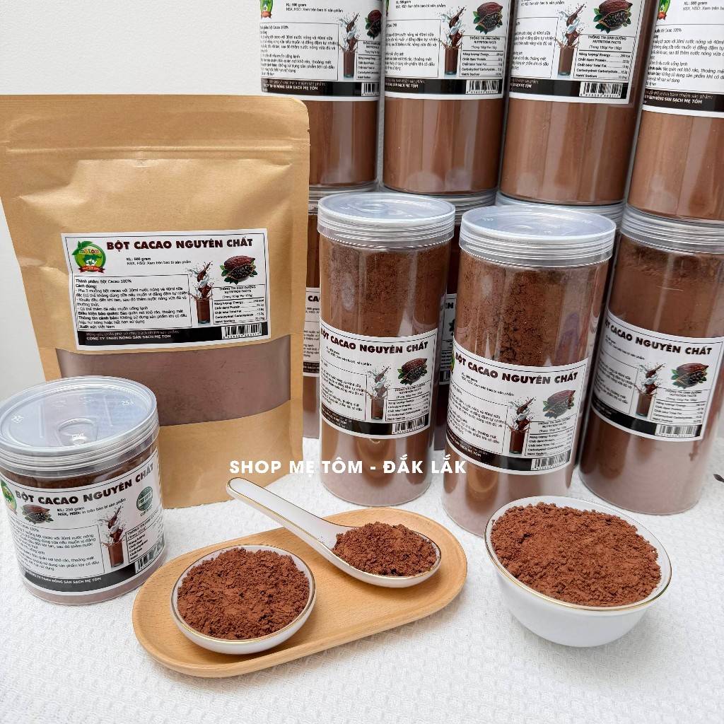 COMBO 5KG BỘT CACAO NGUYÊN CHẤT (10 BỊCH ZIP HOẶC 10 LON PET) (CÓ XUẤT HÓA ĐƠN CÔNG TY)