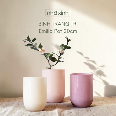 Bình Hoa Decor Chậu Cây Nhựa Màu Pastel Trang Trí Phòng Khách - Nhà Xinh