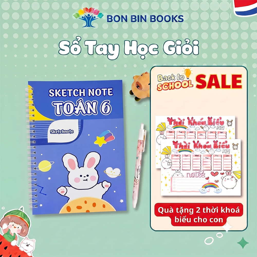 Sổ Tay Sketchnote Toán Lớp 6 "Phiên Bản Mới Nhất" - Sổ Tay Học Giỏi Chương Trình Kết Nối Tri Thức