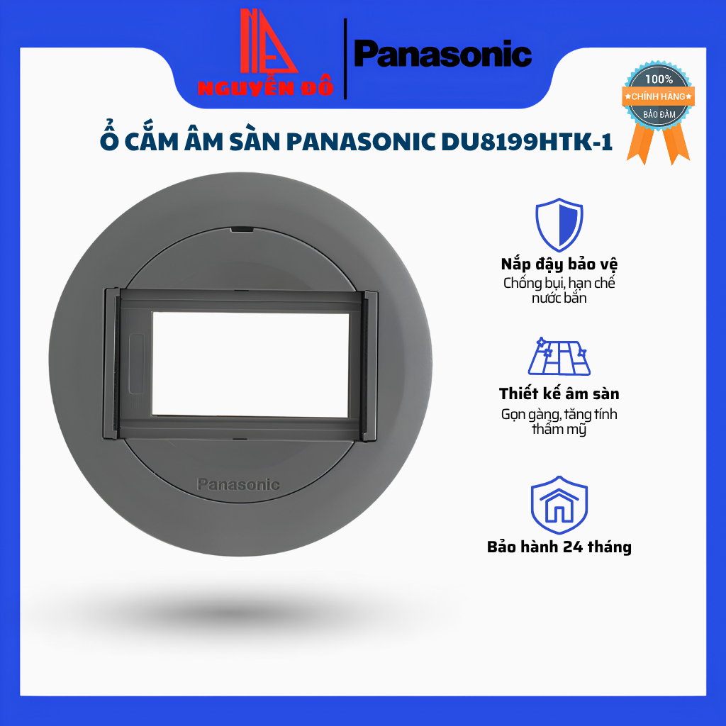 Ổ Cắm Âm Sàn Panasonic DU8199HTK-1 - Nhựa Tổng Hợp, Có Nắp Đậy, Bền Chống Va Đập - Chính Hãng