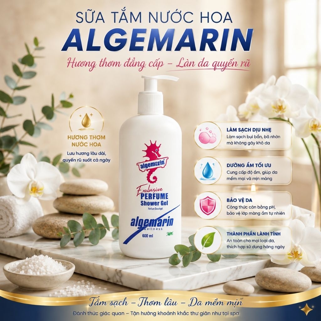 Sữa tắm cá ngựa Algemarin Exclusive Perfume Shower Gel 600ml