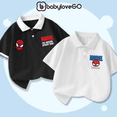 Áo polo bé trai BabyloveGO áo siêu nhân cổ bẻ cho bé chất liệu mềm mịn thoáng mát