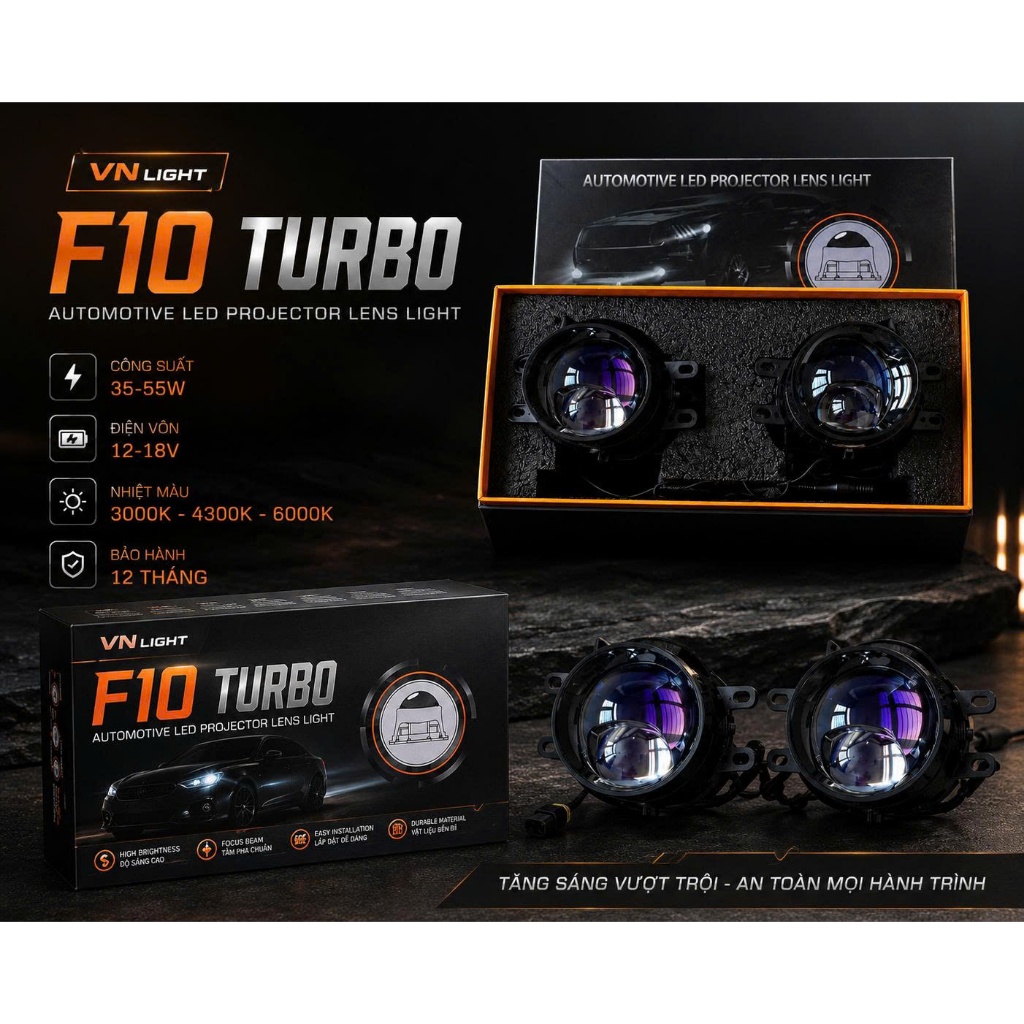 Bi Gầm LED F10 Turbo (Hộp 2 bóng) VNLight