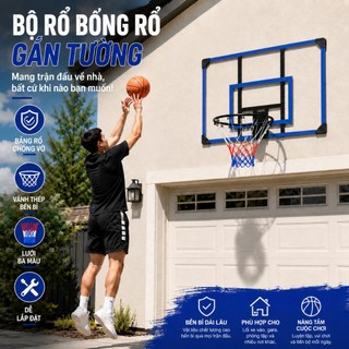Giá treo tường cho rổ bóng rổ dùng trong nhà, dành cho người lớn, ngoài trời, bảng chắn tiêu chuẩn