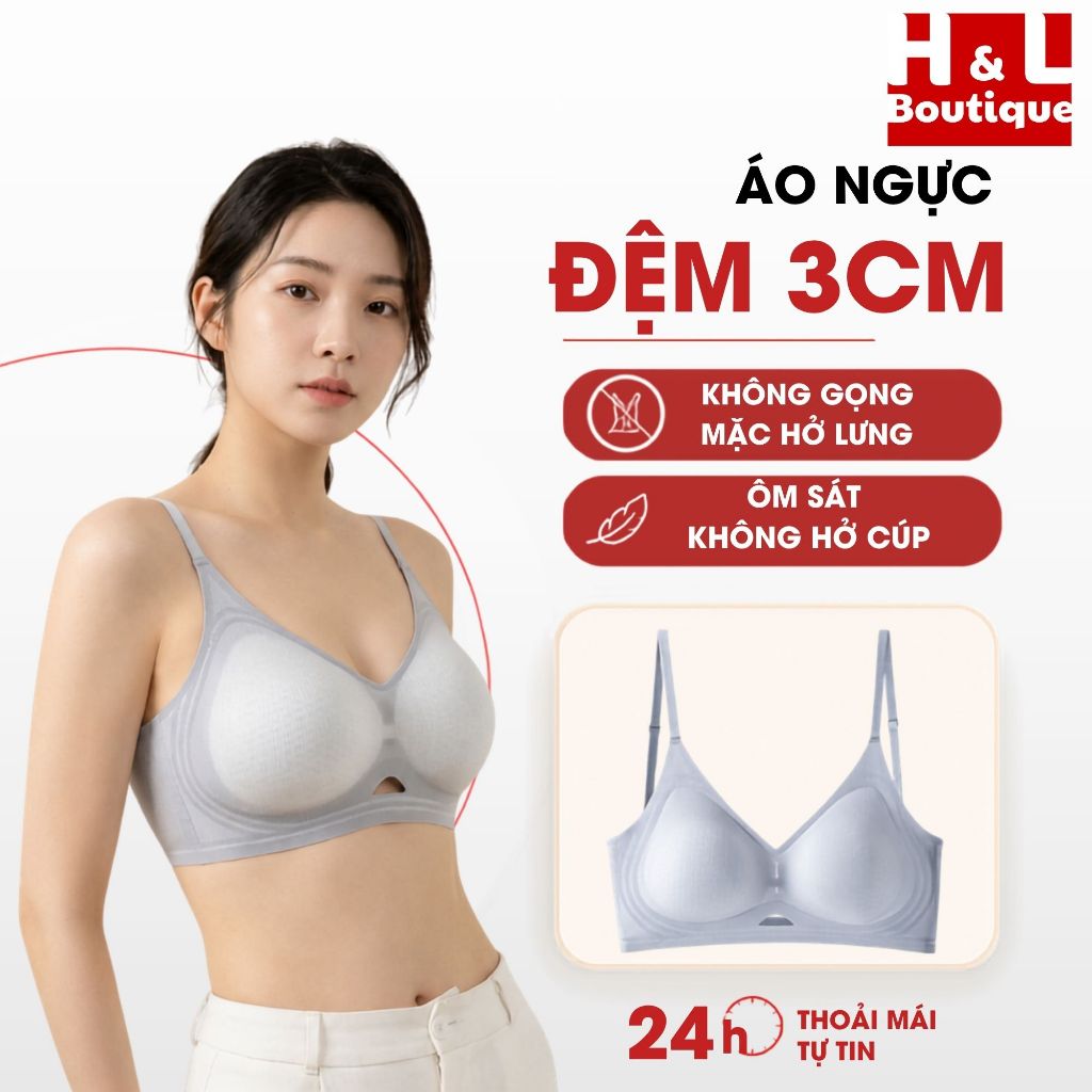[HÀNG LOẠI 1] Áo Lót Áo Bra Nữ Áo Thoáng Khí Mát Nâng Nhẹ Gom Quả Tạo Khe Mềm Mại HL BOUTIQUE A1107
