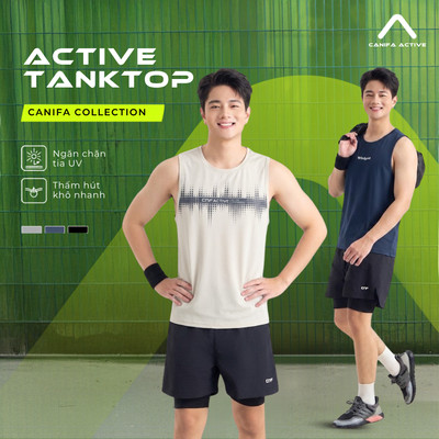 Áo ba lỗ active nam CANIFA thể thao năng động thấm hút mồ hôi 8TA26S001