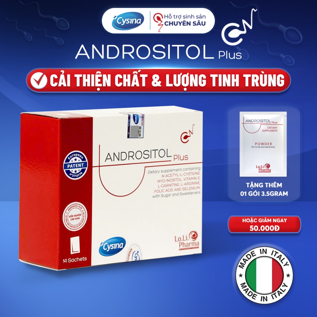 Andrositol Plus Hỗ Trợ Sức Khỏe Nam Giới, Bổ Tinh Trùng, Tăng Khả Năng Thụ Thai Cho Người Hiếm Muộn
