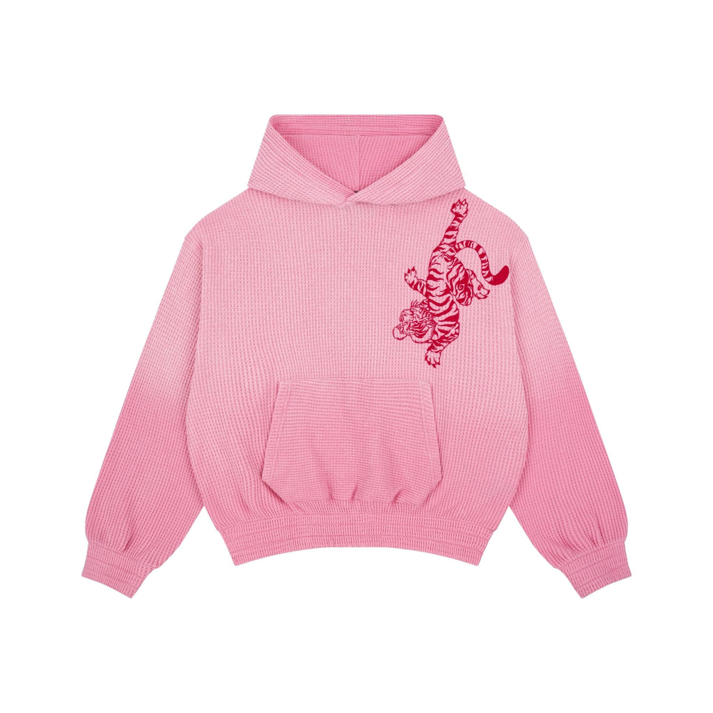 Aa stu - Áo Hoodie Zip Aastu Tiger Waffle Form Boxy Vải Waffle Local Brand Unisex / Pink