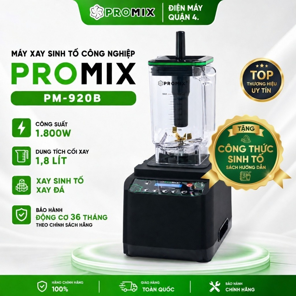 Promix 920B - Máy Xay Sinh Tố Promix PM 920B Lưỡi Dao Titan Công Suất 1800W Cối 1.8L