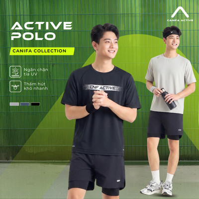 Áo phông nam thể thao CANIFA anti UV thoáng khí thấm hút mồ hôi  8TS26S003