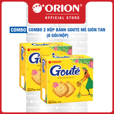 Combo 2 Hộp Bánh Goute Mè Giòn Tan (8 Gói/hộp)