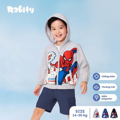   Áo khoác gió có mũ người nhện Spider-Man bé trai Rabity 522.011