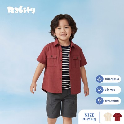   Áo sơ mi ngắn tay bé trai Rabity 902.055