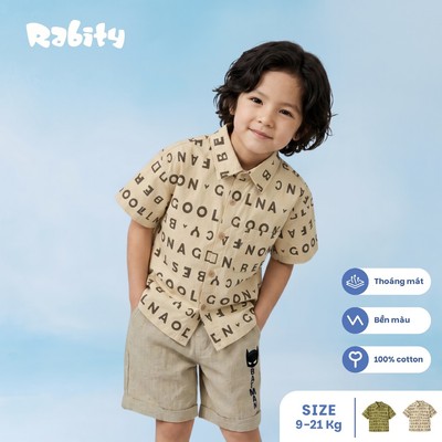   Áo sơ mi ngắn tay bé trai Rabity 902.056