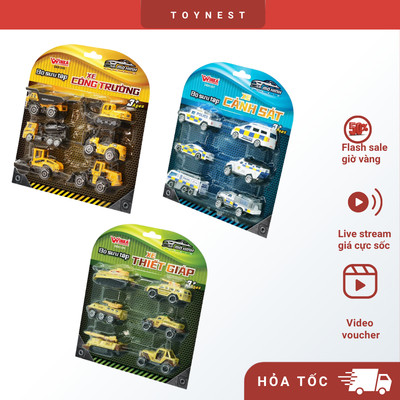 Đồ Chơi DUKA: Mô Hình Hợp Kim – Bộ Sưu Tập Xe Cảnh Sát/ Xe Công Trường/Xe Thiết Giáp