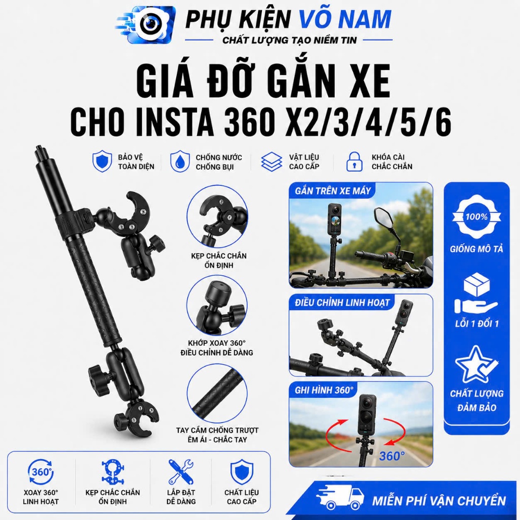 giá  đở gắn xe chơi gopro 360 x 1 2 3 4 gopro action cam dji
