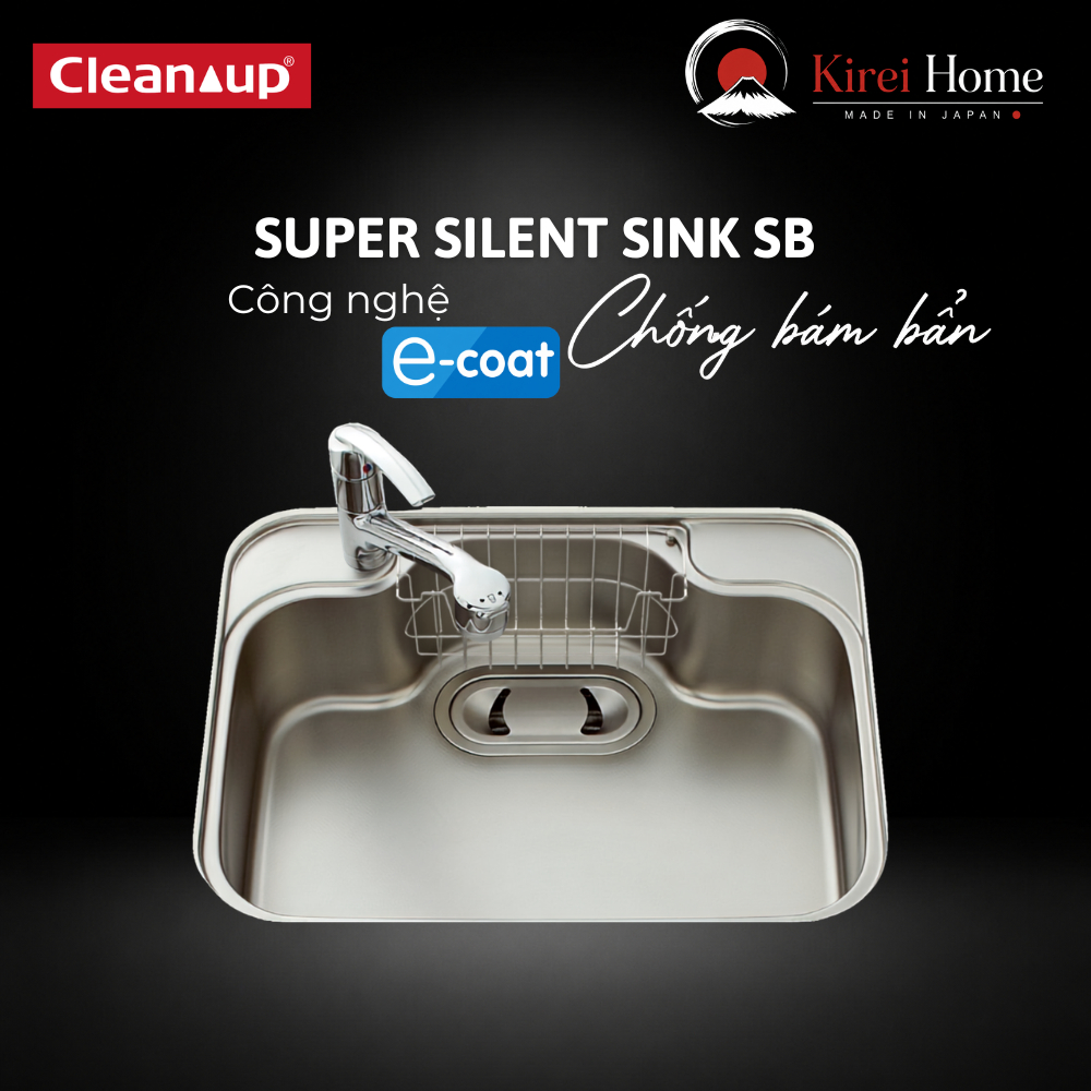 Chậu rửa bát 1 hố Cleanup SB - Inox 304 - Chống xước - Bề mặt phủ E-coat - Made in Japan