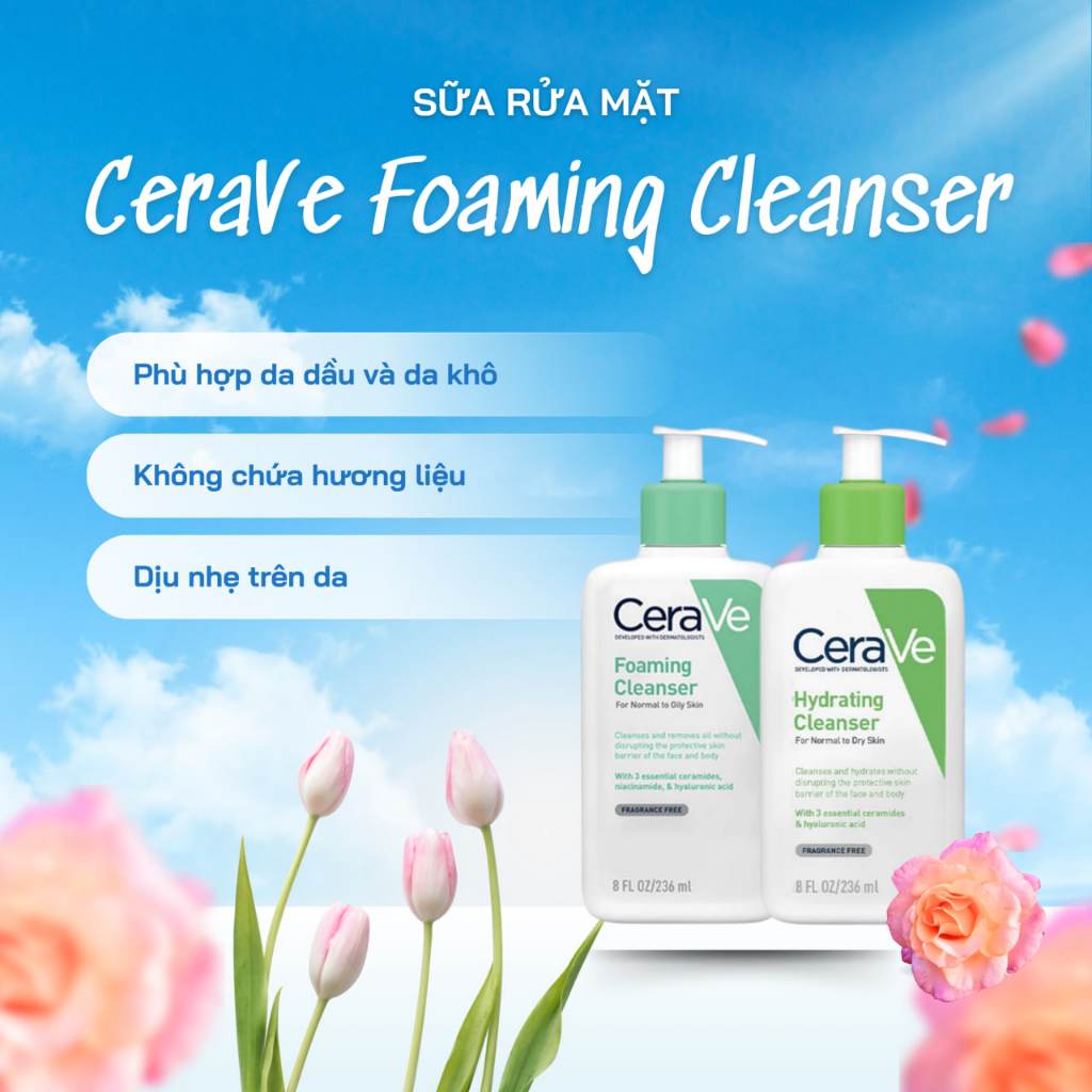Sữa rửa mặt CeraVe Smoothing Cleanser Làm Sạch, Tẩy Tế Bào Chết Dịu Nhẹ Không Gây Khô Da - 236ML