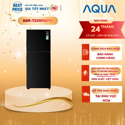 Tủ lạnh 2 cánh Aqua Inverter 189 lít ngăn đông trên AQR-T220FA(FB)