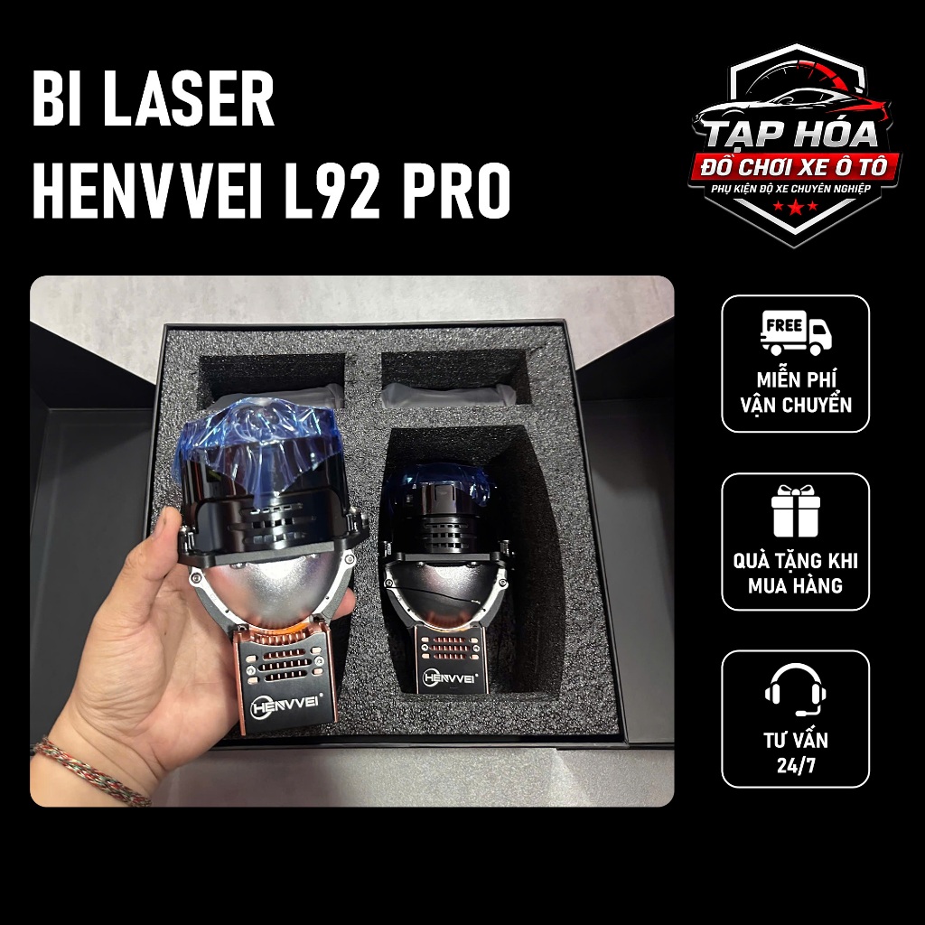 Bi Laser Henvvei L92 Pro New 2024 siêu pha cho xe ô tô
