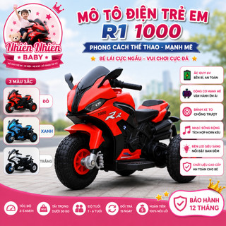 Xe moto, xe máy điện cho bé R1000 trọng tải 35kg có kèm sạc đủ màu cho bé