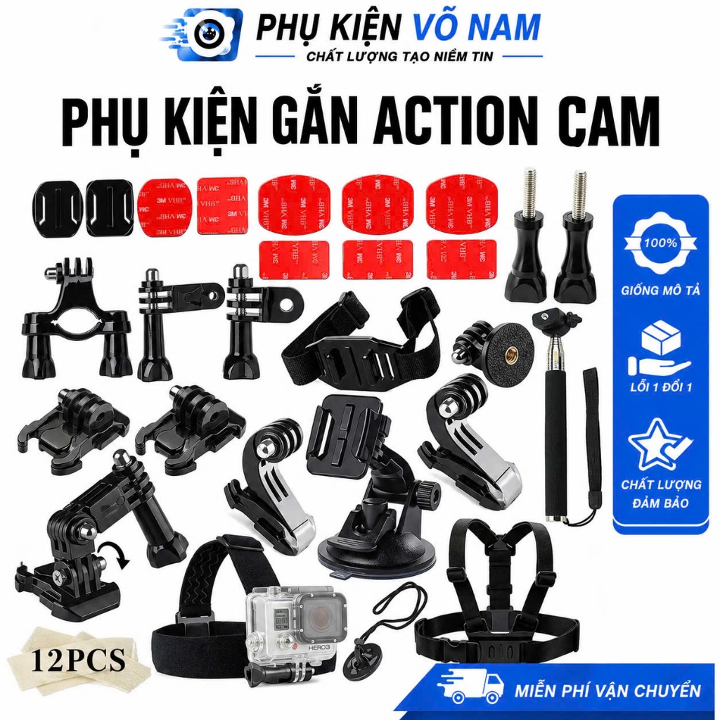 Phụ kiện đồng giá cho camera hành động GoPro, Sjcam, Yi Action, Osmo Action 66camera