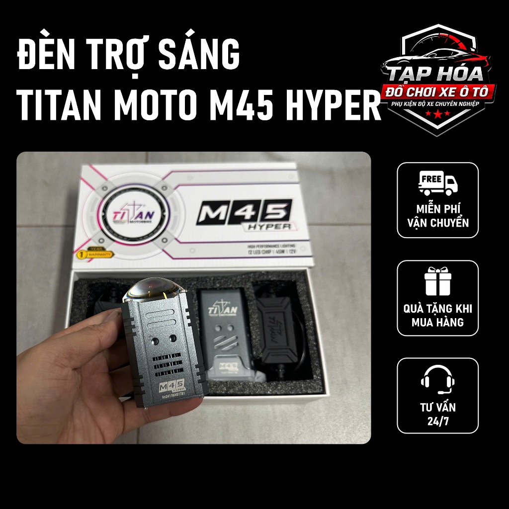 Đèn trợ sáng ô tô xe máy Titan Moto M45 Hyper