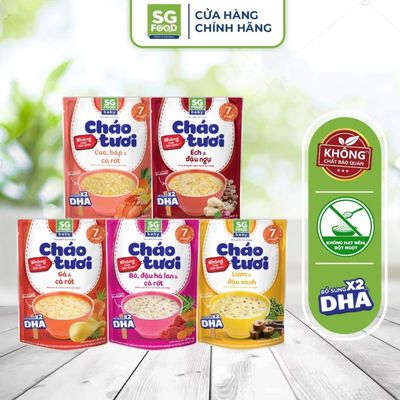 Lốc 56 BABY - 5 Cháo Tươi BABY Ăn Liền SG Food (Gà, Bò, Lươn, Cua, Ếch) 240g