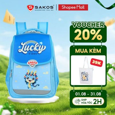 Balo Học Sinh SAKOS CONEZO Dễ Thương Nhẹ Bền Cho Bé Hoạt Tiết Dễ Thương Siêu Nhẹ Chống Gù Êm Ái