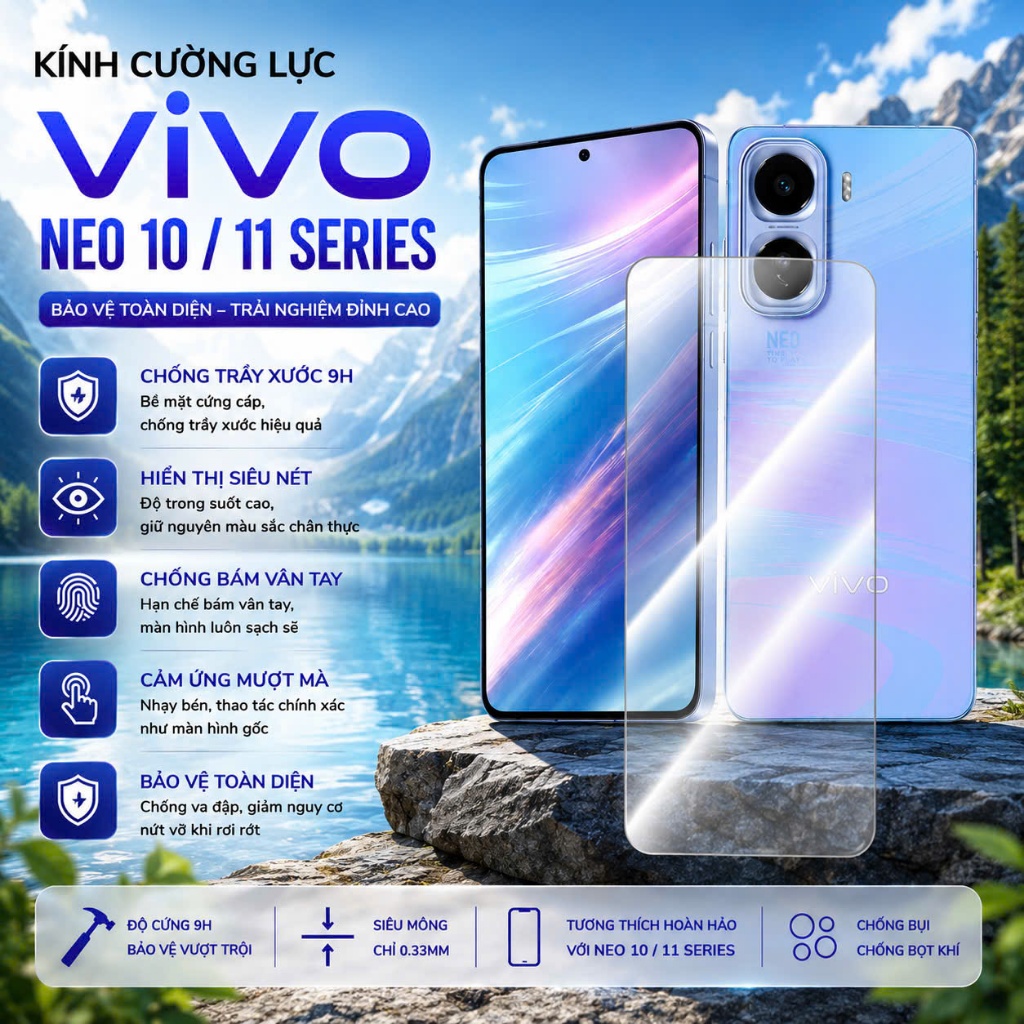 Kính Cường Lực Vivo iQOO Neo 10/ Neo 10 Pro/ Neo 10 Pro+/ Neo9/ Neo9 PRO/ Neo9s Pro+ iQOO Neo 11/ NE