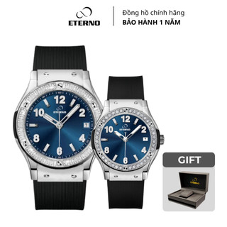 Đồng Hồ Cặp Nam Nữ - Thương Hiệu ETERNO E25-04048 Dây Cao Su Cao Cấp, Có Lịch Ngày