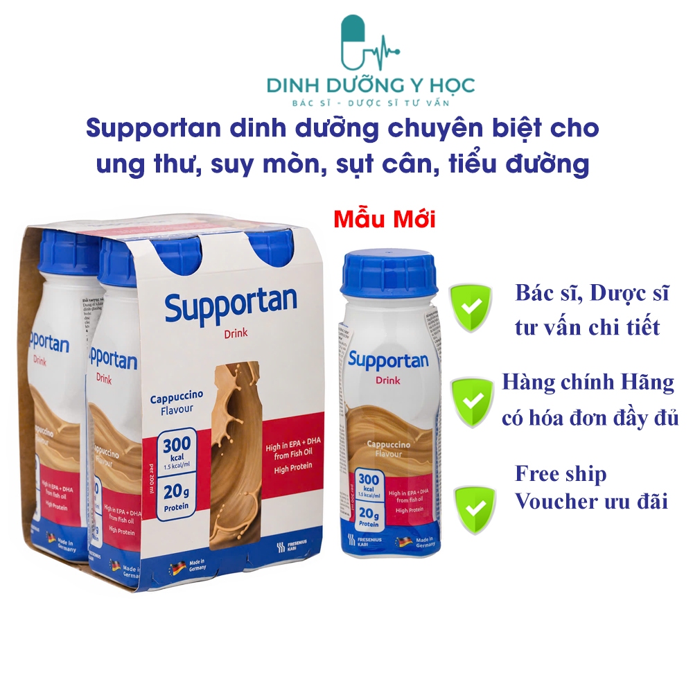Sữa Supportan Drink của Đức dinh dưỡng chuyên biệt dành cho bệnh nhân ung thư chai 200ml