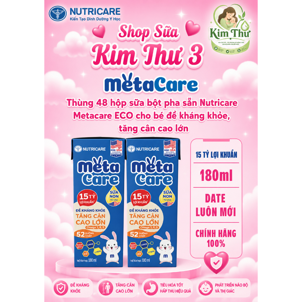 [Nutricare] Sữa Pha Sẵn MetaCare Eco 110ml (Combo 2 Thùng 110ml) Sữa Dinh Dưỡng Pha Sẵn Chính Hãng